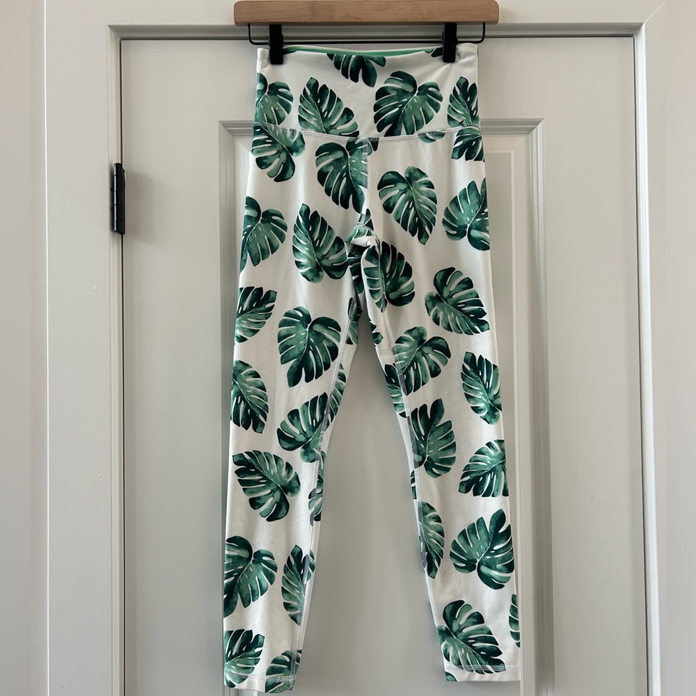 Wildfox Tropical Palm Leaf Print High Rise Active Leggings Size S